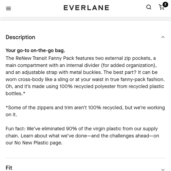 Everlane "The Renew Transit" Fanny Pack - Picture 4 of 4